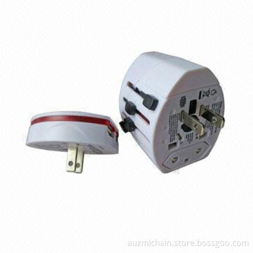 Universal travel plug adapter with 2 USB, worldwide, portable
